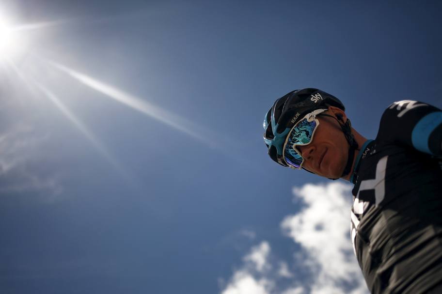 Chris Froome alla partenza della seconda tappa della Vuelta spagnola (Reuters)